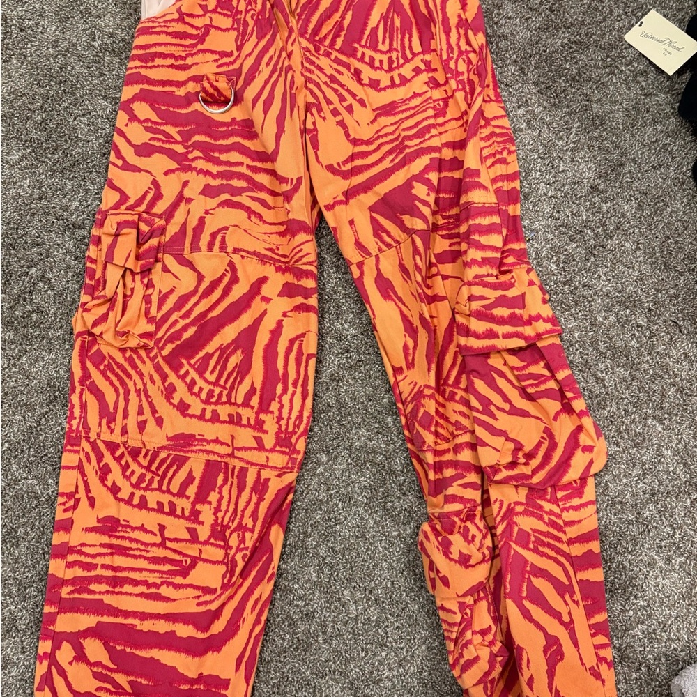 Forever 21 Orange and Pink Zebra Print Pants